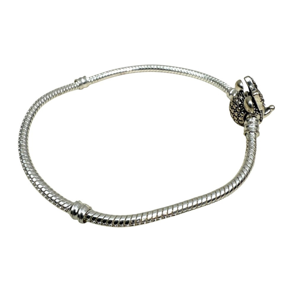 Silver Tone Minnie Mouse Charm Bracelet Snake Chain Rhinestone Bow Jewelry 7.25 - Picture 7 of 10